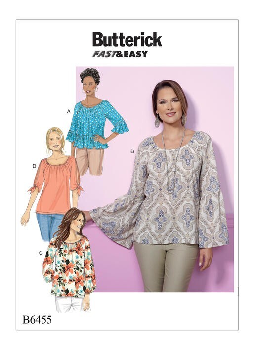 Schnittmuster Damen Shirt Butterick B6455 ZZ L-XXL (Gr. 42-50) Dt. Anleitung