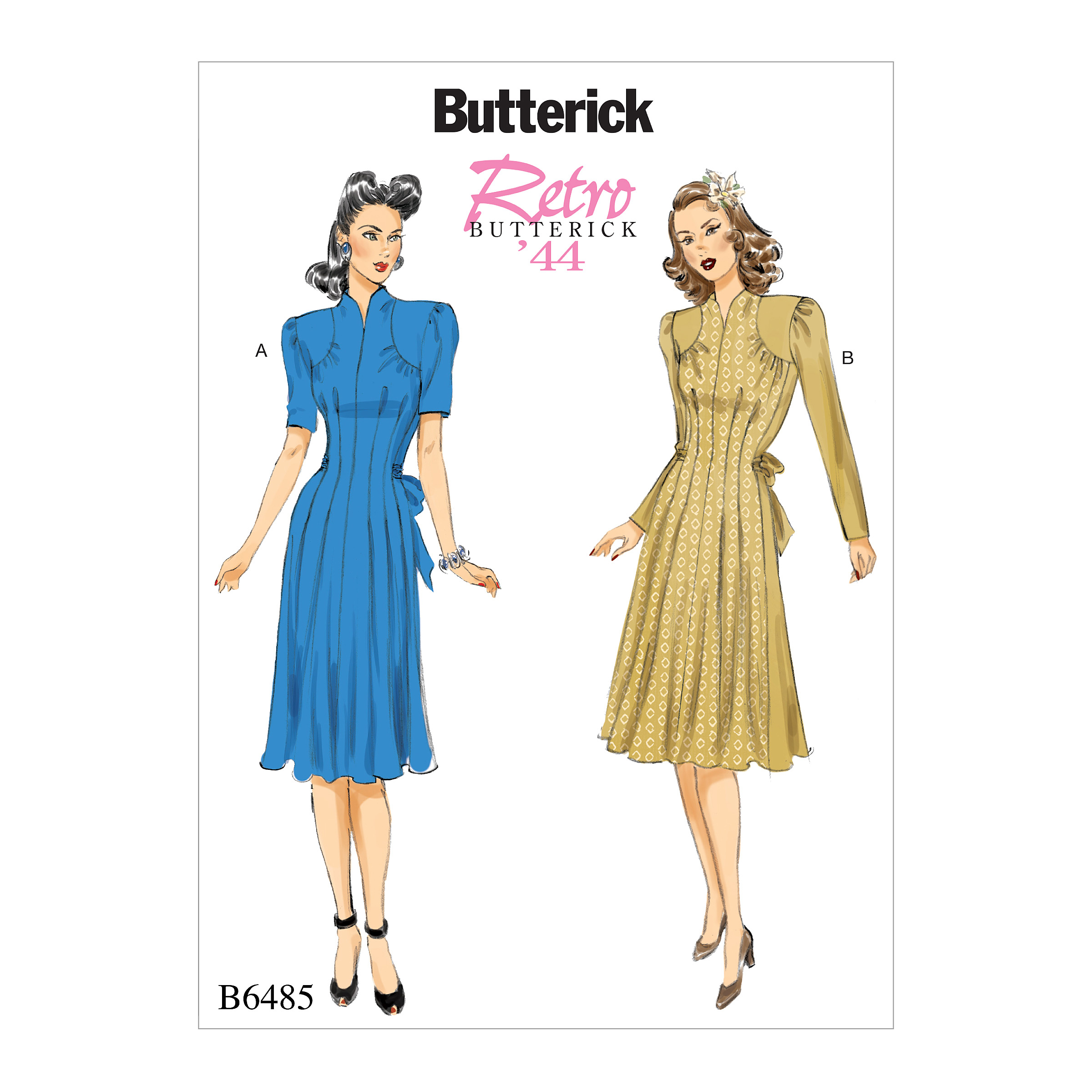 Schnittmuster elegantes Kleid Butterick B6485 A5 6-14 (Gr. 32-40) Deutsche Anleitung