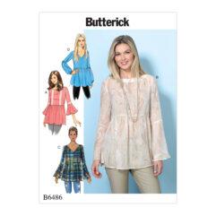 Schnittmuster Damen Tunika Butterick B6486 Y XS-M (Gr. 32-40) Deutsche Anleitung