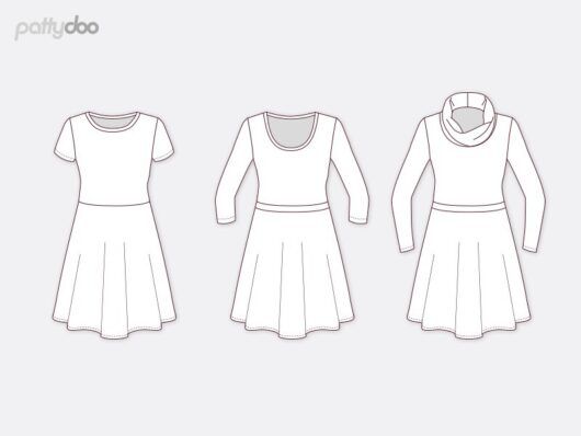 Schnittmuster "Ella" Classic Damen Jerseykleid Größe 32-54 by pattydoo – Bild 3
