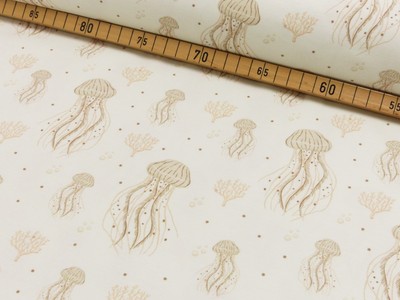 Vorbestellung 1m x 1,50m Baumwoll Jersey Quallen Ocean Dreams Meterware – Bild 2