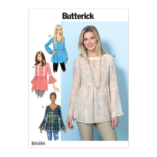 Schnittmuster Damen Tunika Butterick B6455 ZZ L-XXL (Gr. 42-50) Dt. Anleitung