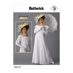 Schnittmuster Historisches Kleid Butterick B6610 E5 14-22 (Gr. 40-48) Dt. Anleitung
