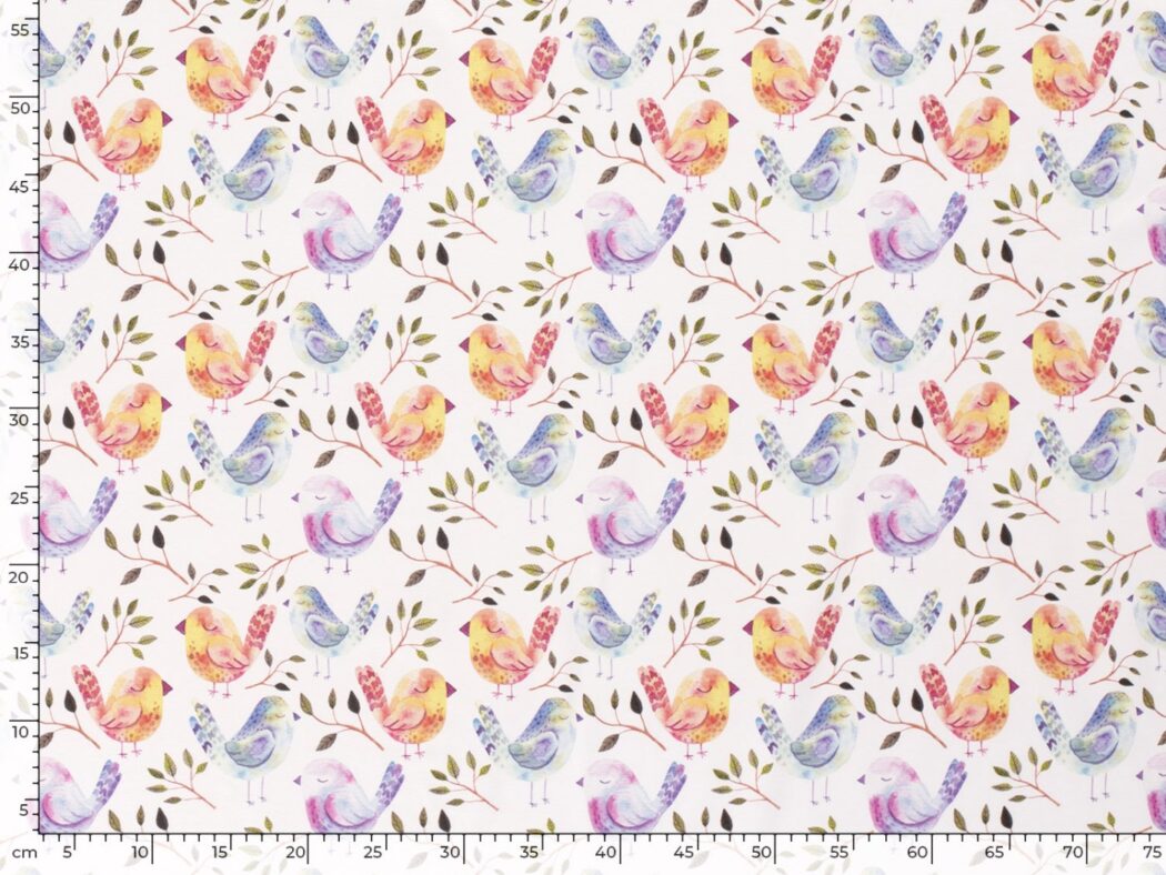 Vorbestellung 1m x 1,50m Baumwoll Jersey Vögel Digital Druck – Bild 5