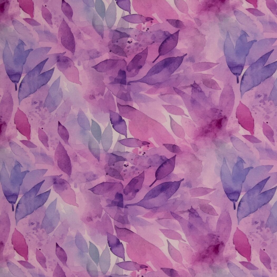 1m x 1,50m Baumwoll Jersey Elias Blätter Türkis-Blau