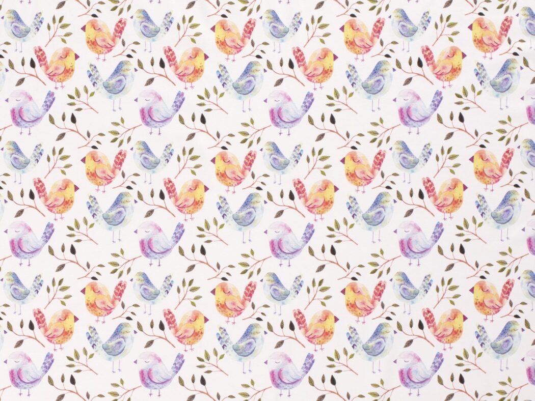 Vorbestellung 1m x 1,50m Baumwoll Jersey Vögel Digital Druck – Bild 2