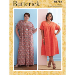 Schnittmuster Sommerkleid B6755 RR 26W-32W (Gr. 52-58) Dt. Anleitung