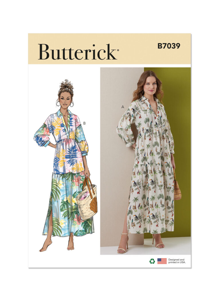 Butterick B7039 R5 Schnittmuster für Damen Sommerkleid in den Größen 40-48 mit deutscher Anleitung