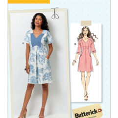 Schnittmuster Kurzes Sommerkleid Butterick B6567 E5 14-22 (Gr. 40-48) Deutsche Anleitung
