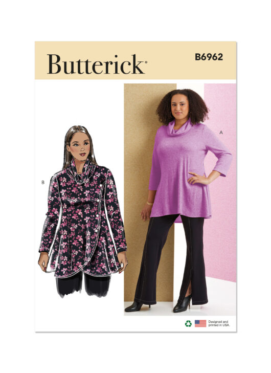 Schnittmuster Damen Shirt Butterick B6962 W2 20W-28W (Gr. 50-60) Deutsche Anleitung