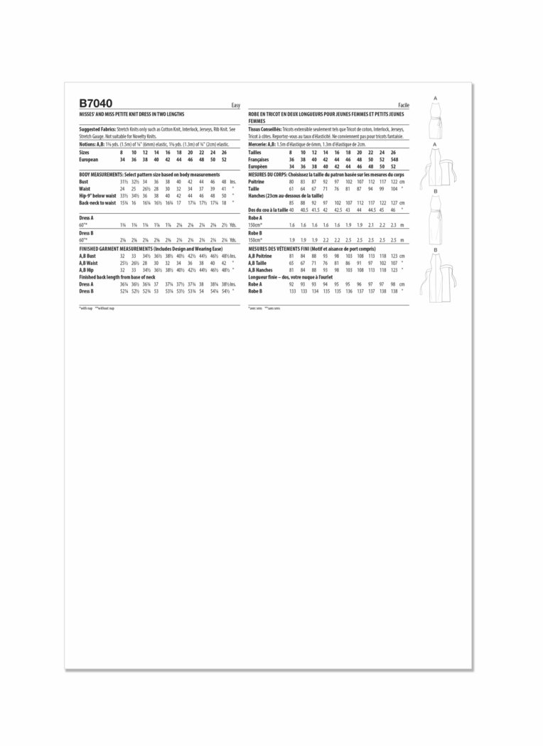 Schnittmuster Sommerkleid Butterick B7040 K5 8-16 (Gr. 34-42) Deutsche Anleitung – Bild 2