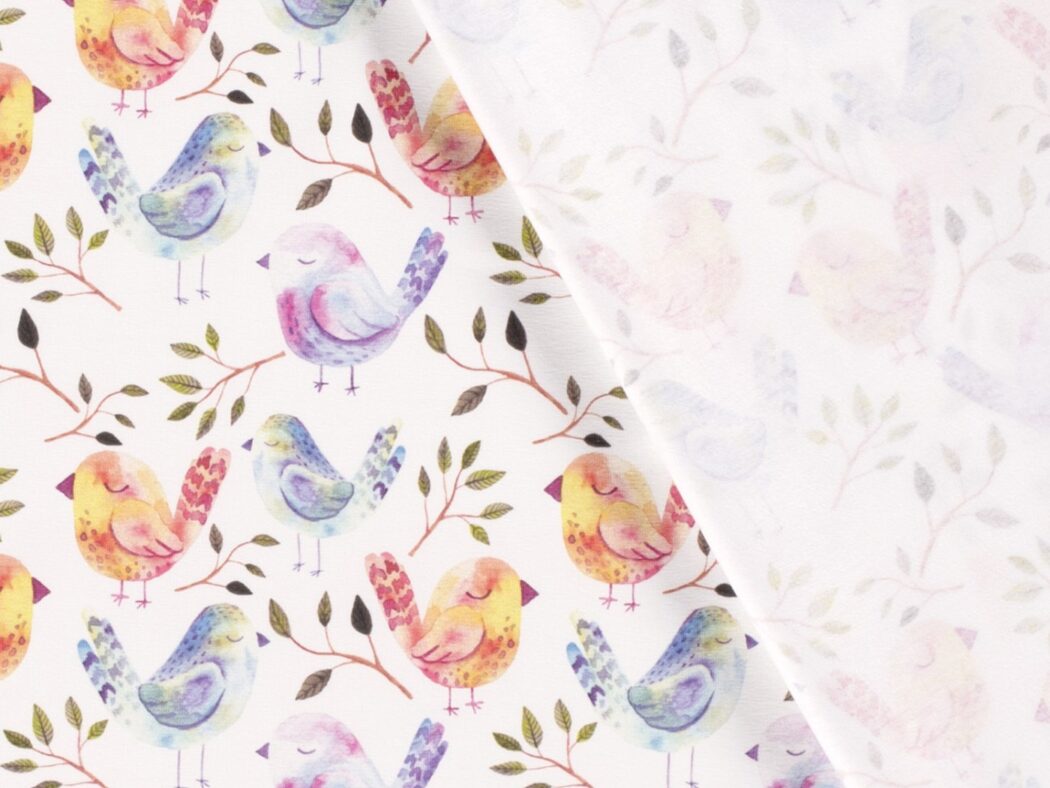 Vorbestellung 1m x 1,50m Baumwoll Jersey Vögel Digital Druck – Bild 4