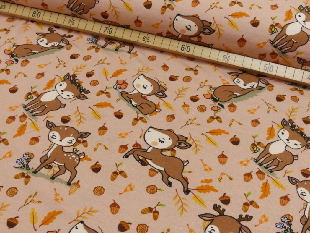 Vorbestellung 1m x 1,50m Baumwoll Jersey Rehkitz – Bild 2