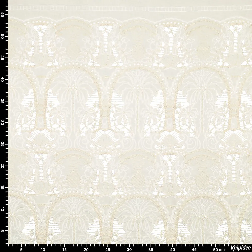 1 m x 1,25m Blanchette Stickerei Weiß Druck Meterware Baumwolle – Bild 5