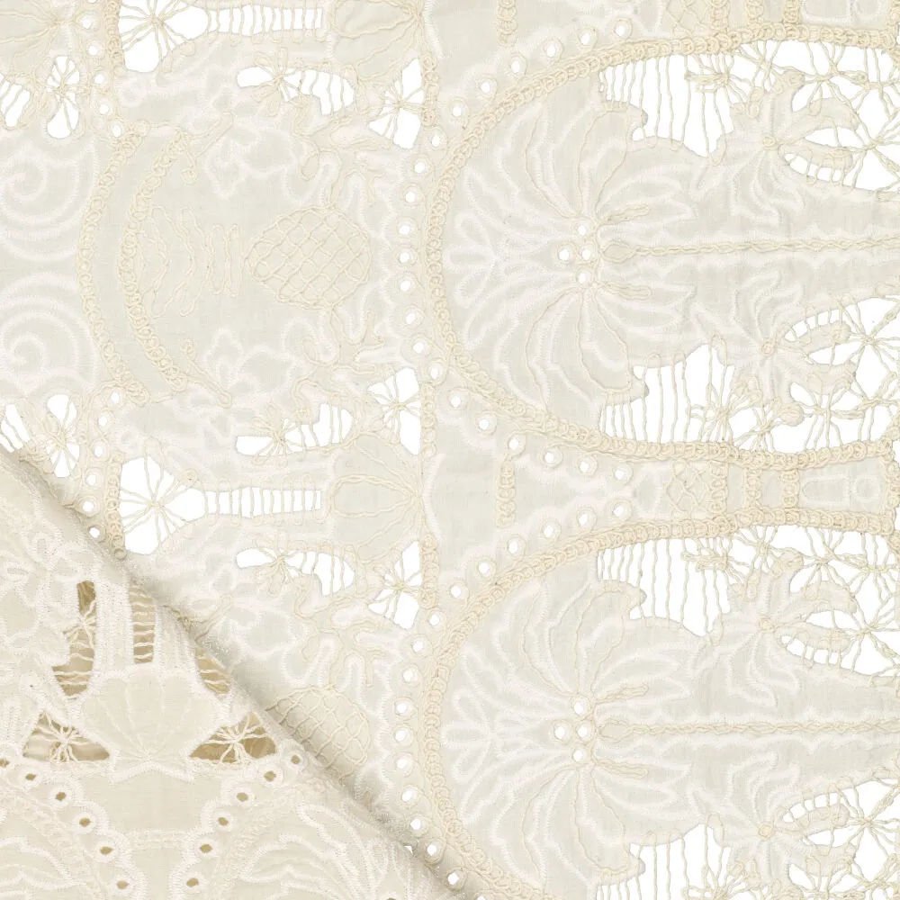 1 m x 1,25m Blanchette Stickerei Weiß Druck Meterware Baumwolle – Bild 4