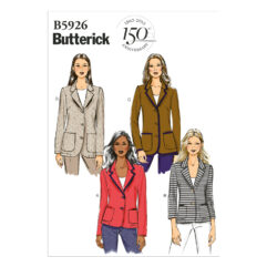 Schnittmuster elegante Jacke Butterick B5926 F5 16-26 (Gr. 42-50) Deutsche Anleitung