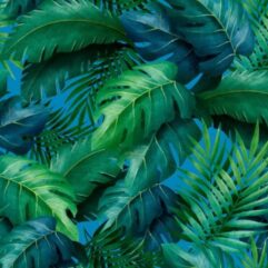 1m x 1,60m Piqué Druck Blätter Meterware