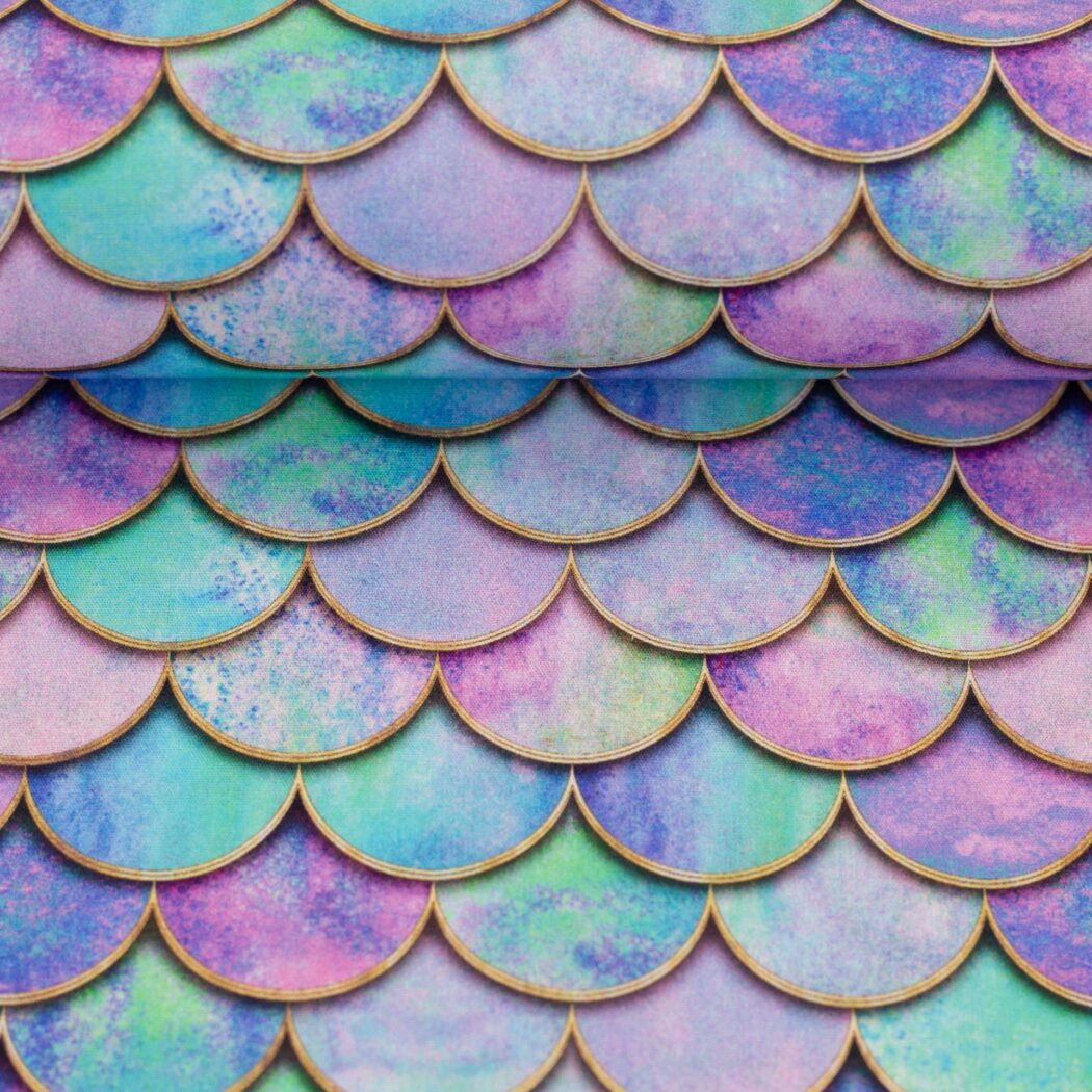 1m x 1,47m Baumwoll Webware Meerjungfrau Bunt – Bild 3