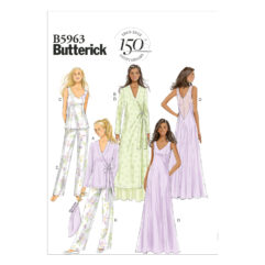 Schnittmuster Nachthemd Butterick B5963 A5 6-14 (Gr. 32-40) Deutsche Anleitung