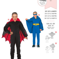 Schnittmuster Kostüm Bat-Boy Vampir Burda 2791 US 6-14 (Gr. 116-164) Deutsche Anleitung