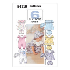 Schnittmuster Kleid, Jumpsuit und Accessoires für Babys Butterick B4110 (S-XL)