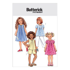 Schnittmuster Kinderkleid Butterick B4176-6 (Gr. 122-134) Deutsche Anleitung
