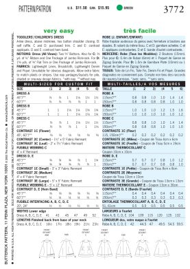 Schnittmuster Kinderkleid Butterick B3772 (1-3) (Gr. 79-94) Deutsche Anleitung – Bild 2