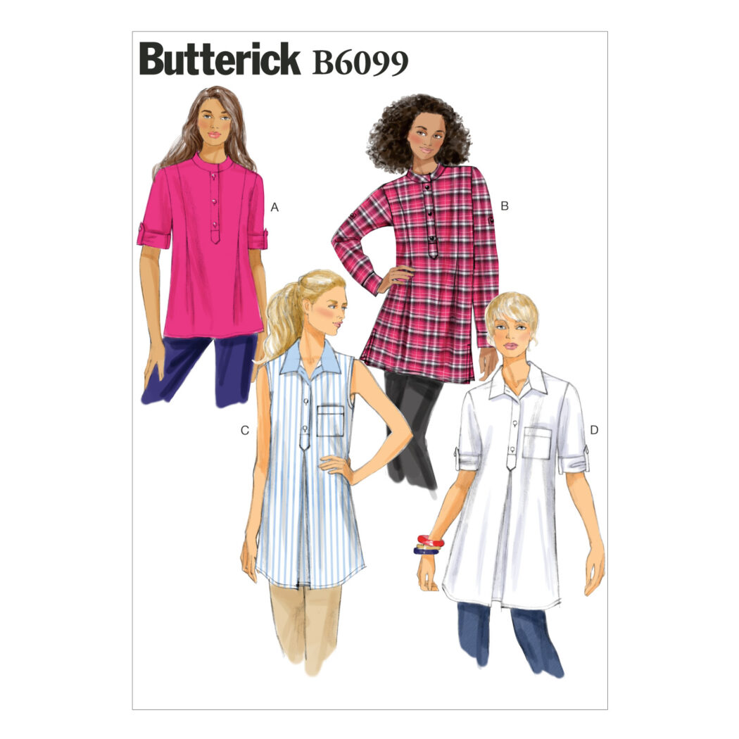 Schnittmuster Damen Tunika Butterick B6099 Y XS-M (Gr. 34-42) Deutsche Anleitung