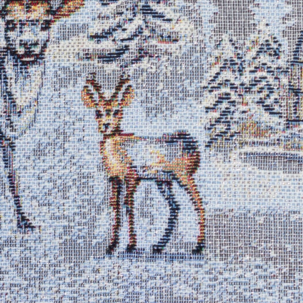 Vorbestellung 1m x 1,40m Gobelin Sven Winter mit Lurex Silber Hellblau – Bild 2