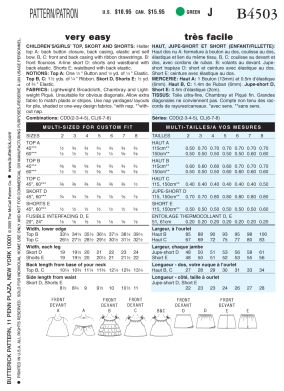Schnittmuster Mädchen-Oberteil & Shorts Butterick B4503 CL 6-8 (Gr. 122-134) Dt. – Bild 2