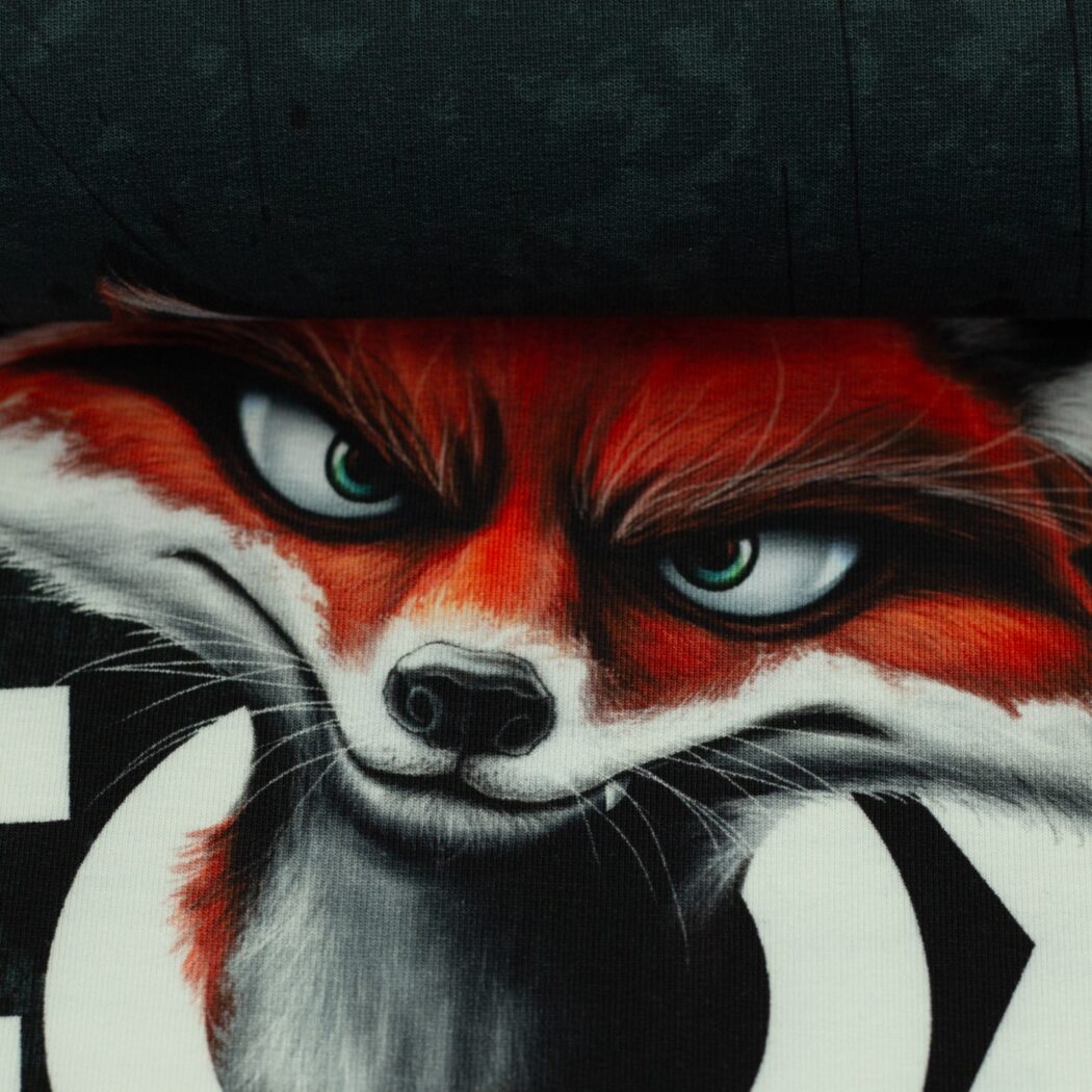 0,80m x 1,50m Fox Devils Wild Panel French Terry Thorsten Berger! – Bild 2