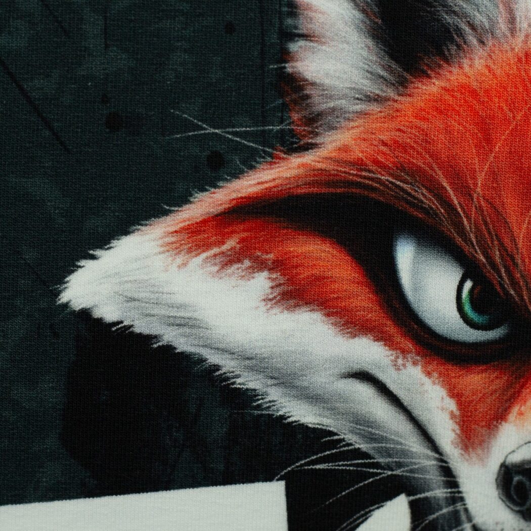 0,80m x 1,50m Fox Devils Wild Panel French Terry Thorsten Berger! – Bild 4