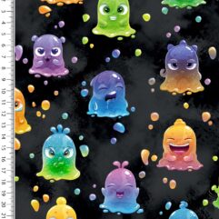 1m x 1,50m Alpenfleece Funny Drops 66% BW + PL + Elasthan