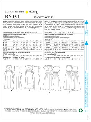 Schnittmuster Sommerkleid Butterick B6051 B5 8-16 (Gr. 34-42) Deutsche Anleitung – Bild 2
