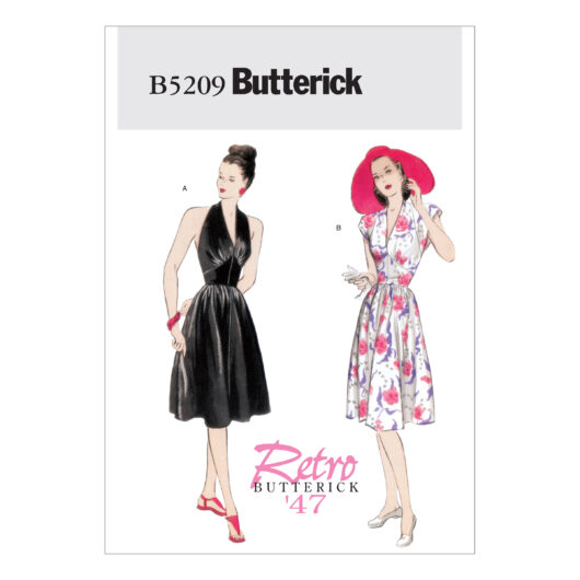 Schnittmuster elegantes Kleid Butterick B5209 AA 6-12 (Gr. 32-38) Deutsche Anleitung