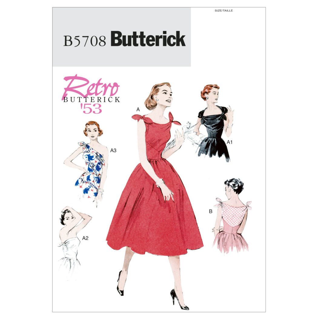 Schnittmuster Sommerkleid Butterick B5708 A5 6-14 (Gr. 32-40) Deutsche Anleitung