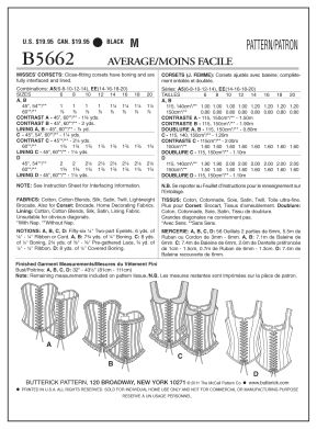 Schnittmuster Korsett für Damen Butterick B5662 A5 6-14 (Gr. 32-40) Dt. Anleitung – Bild 2
