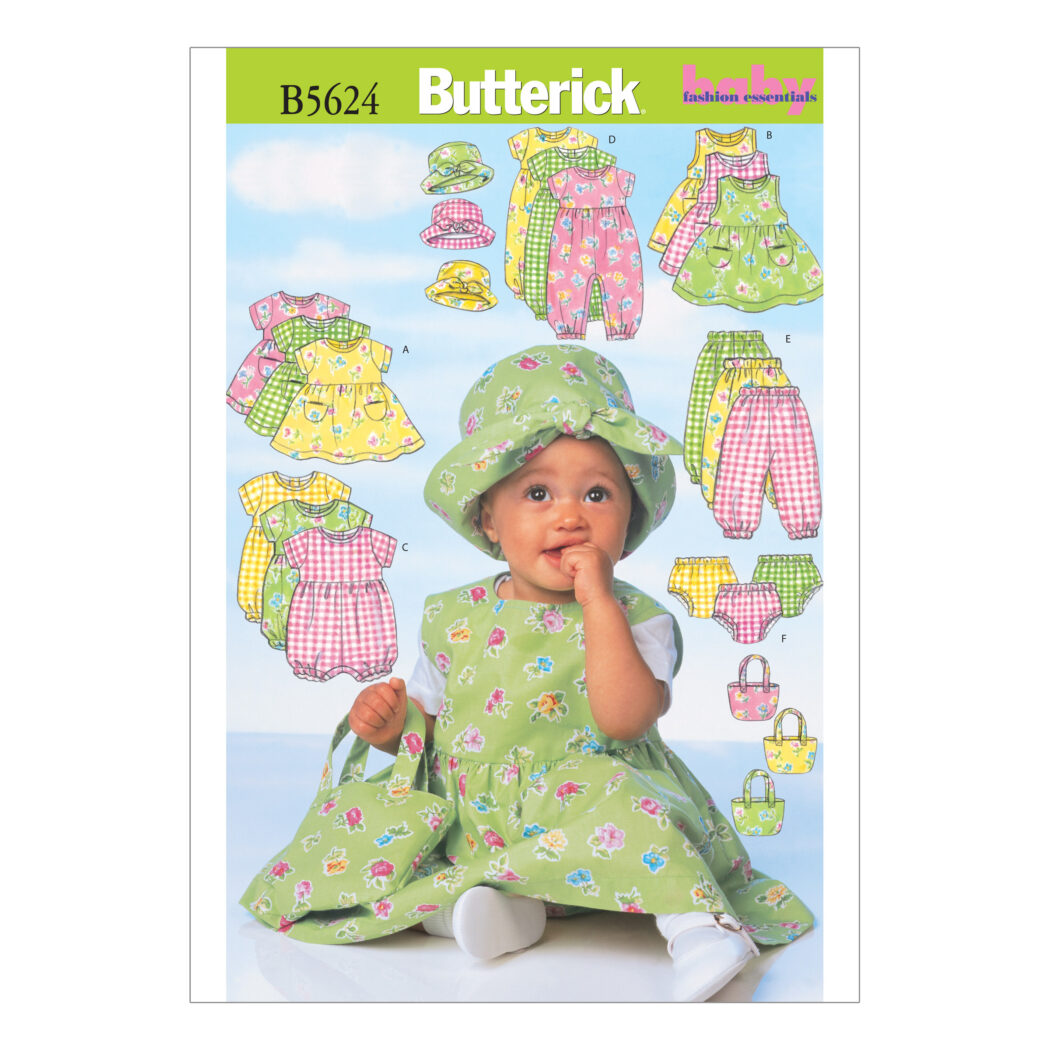 Schnittmuster Babyausstattung Butterick B5624 NB (Gr. 46-71) Dt. Anl.