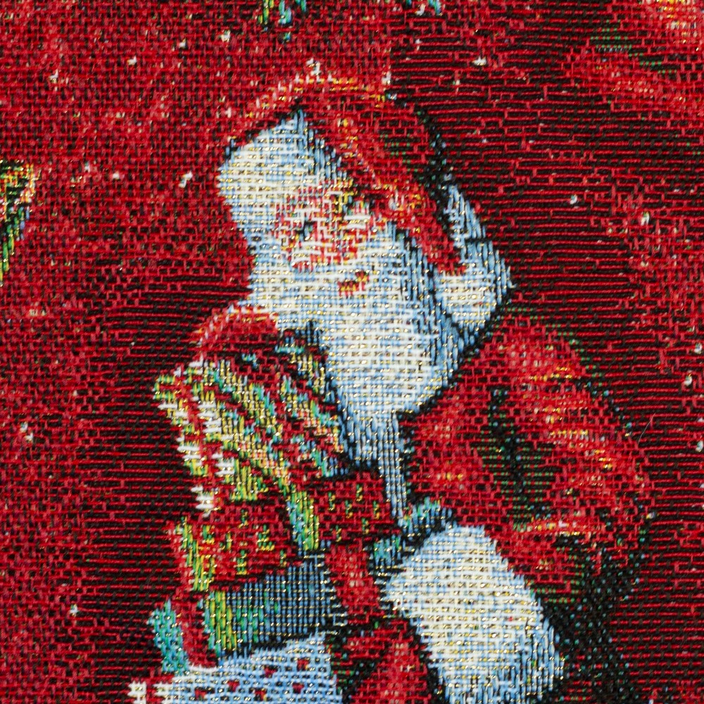Vorbestellung 1m x 1,40m Gobelin Sven Weihnachten Rot Weihnachtsmann Glitzernd mit Lurex – Bild 3