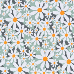 Vorbestellung 1m x 1,48m French Terry Daisy Meterware