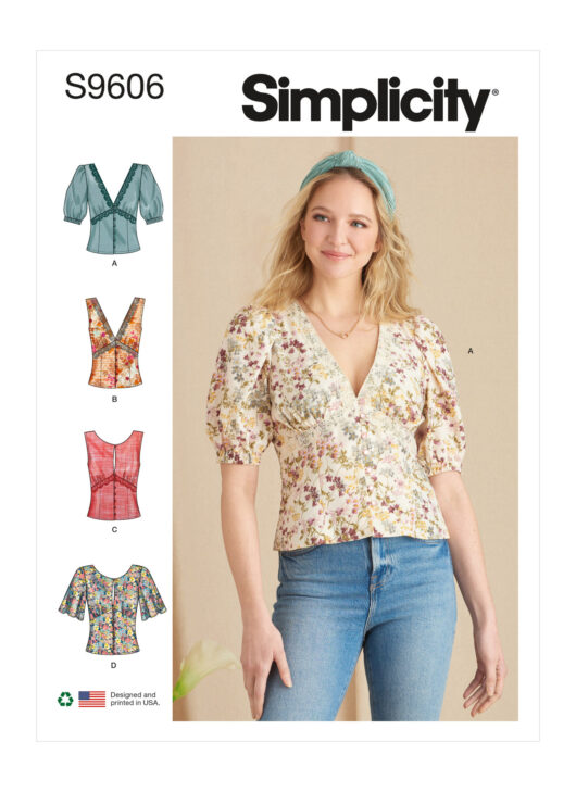 Schnittmuster Shirt S9606 Simplicity US 16-24 (Gr. 16-24) Dt. Anl.
