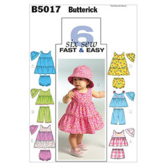 Schnittmuster Kinderkleid Butterick B5017 NB-L Deutsche Anleitung