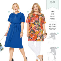 Schnittmuster Kleid Burda 6305 US 20-34 (Gr. 46-60) Deutsche Anleitung