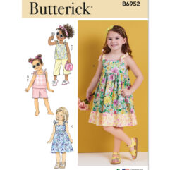 Schnittmuster Sommerkleid Butterick B6952 A 3-8 (Gr. 104-134) Dt. Anl.