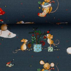 1m x 1,50m Lathi - Weihnachtsmäue Baumwoll Jersey