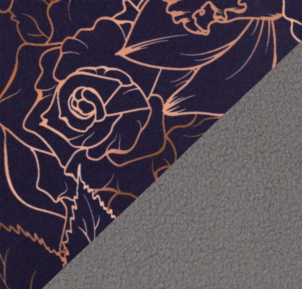 1m x 1,45m Nano-Softshell Blumen Marine Oeko-Tex Standard 100 – Bild 4