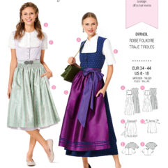Schnittmuster Dirndl Burda 6268 US 8-18 (Gr. 34-44) Deutsche Anleitung
