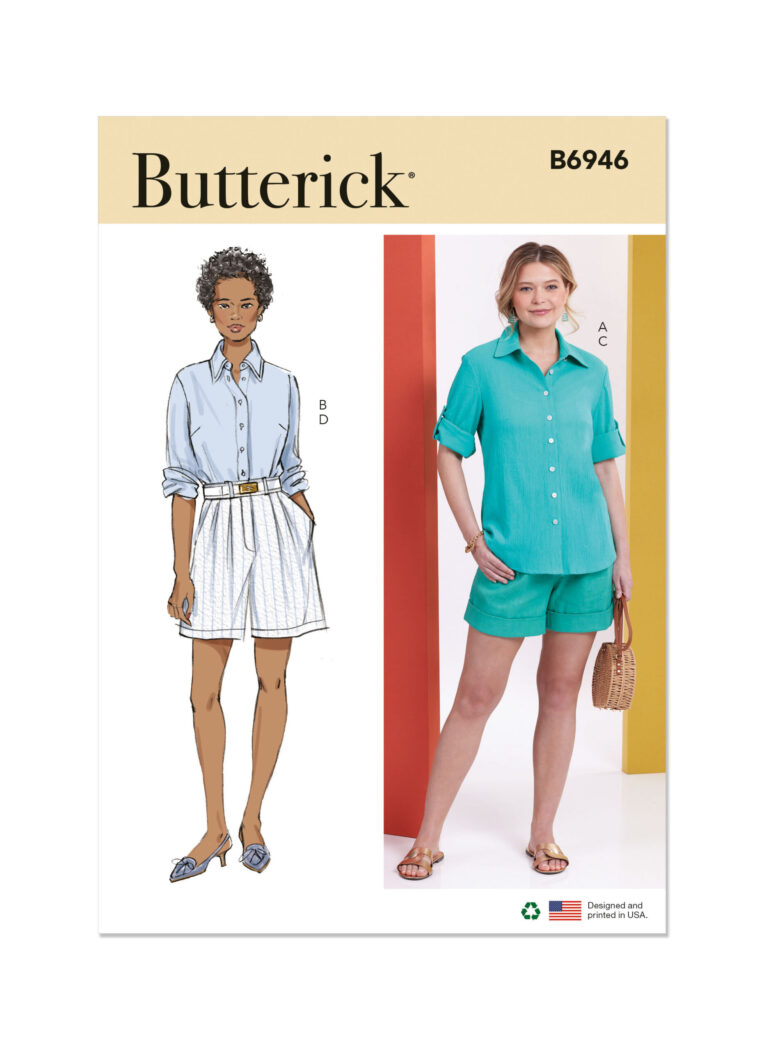 Schnittmuster Damen Shirt Butterick B6946 D5 4-12 (Gr. 30-38) Dt. Anleitung