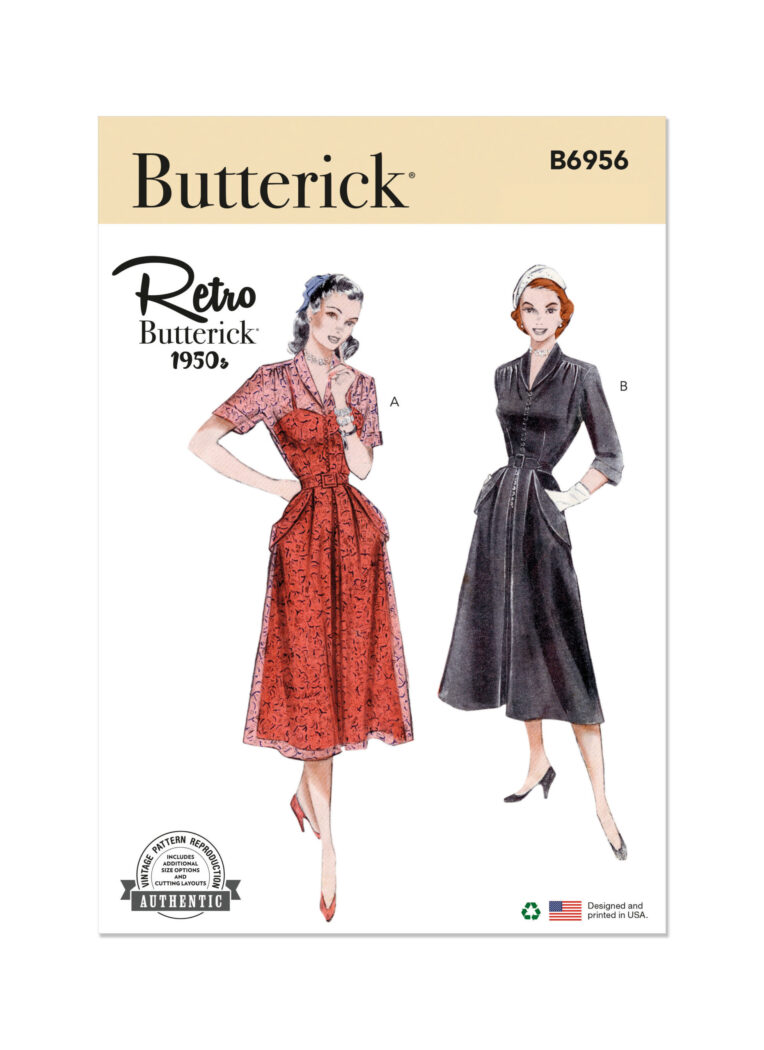 Schnittmuster elegantes Kleid Butterick B6956 B5 8-16 (Gr. 34-42) Dt. Anleitung
