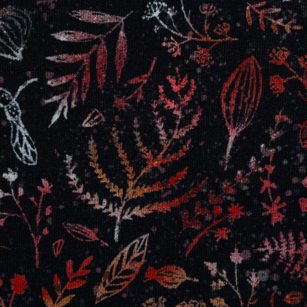 1m x 1,50m Herbstfrüchte Rot-Braun French Terry Christiane Zielinski Meterware